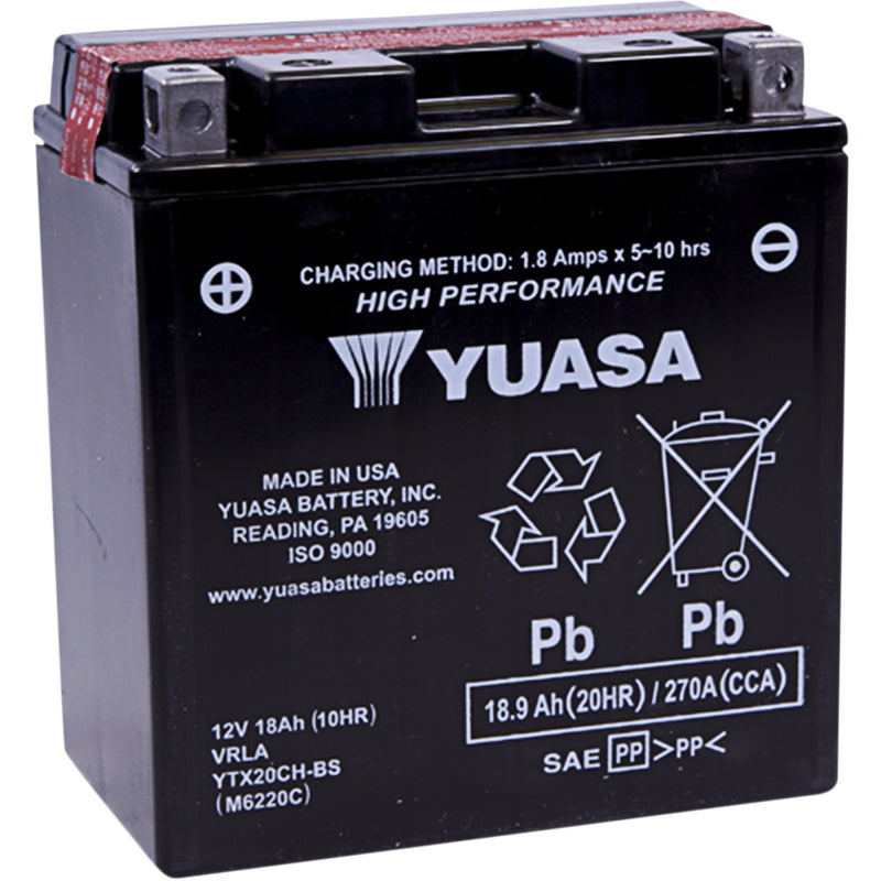 Yuasa YTX Battery - YUAM6220C For Kawasaki Motorcycles 1998-2023 | Arctic Cat 700i Mud Pro 4x4 / 1000 4x4 / 550 4x4 2009-2010