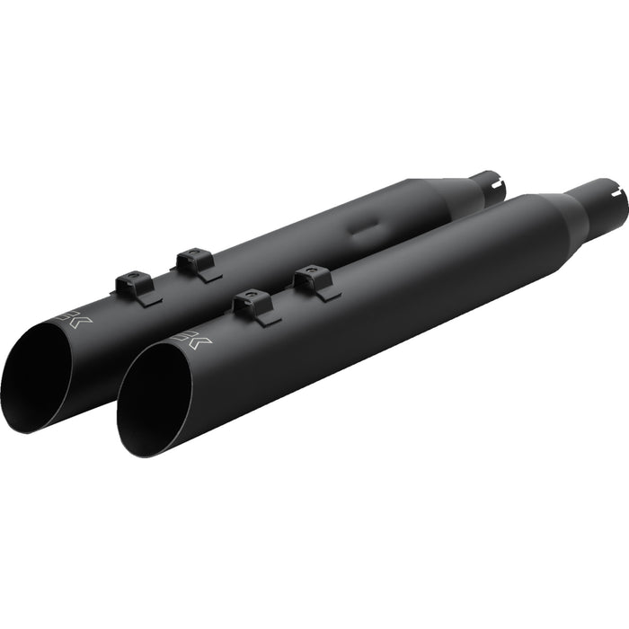 KHROME WERKS 1801-1863 40FSL-1011-BLK HP-Plus® Slip-On Mufflers slash-up - 4"- m8 - black