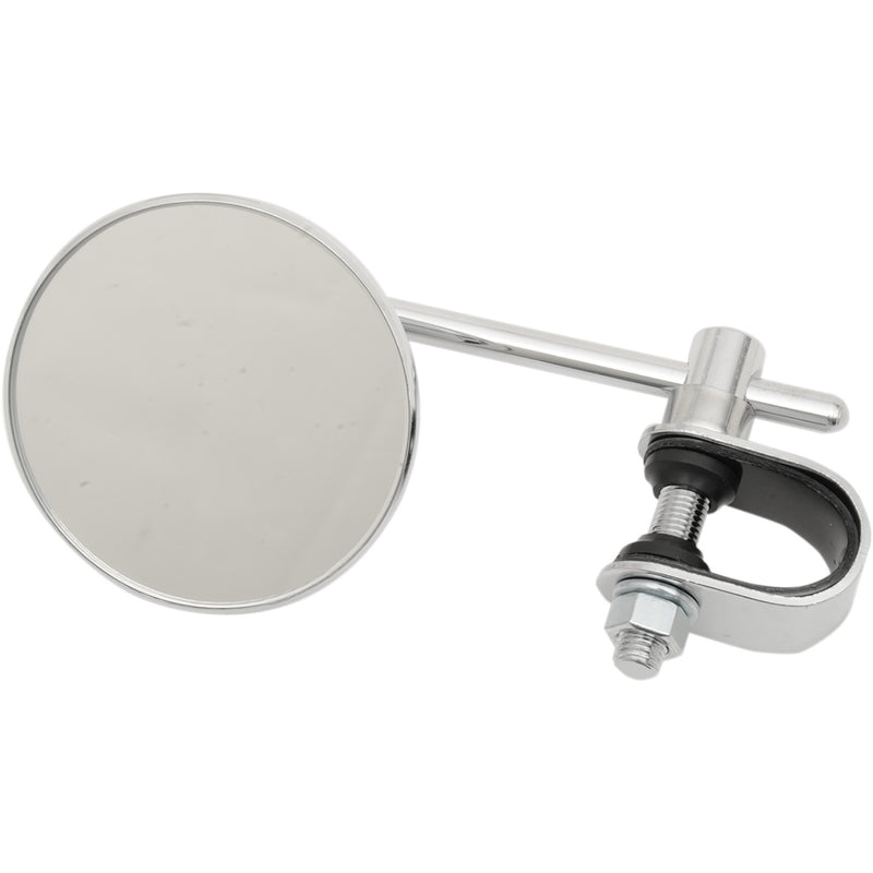 Emgo 3" Chrome Stamped Mirror Side View Round Chrome 4" Stem Left Right Each - 20-06814