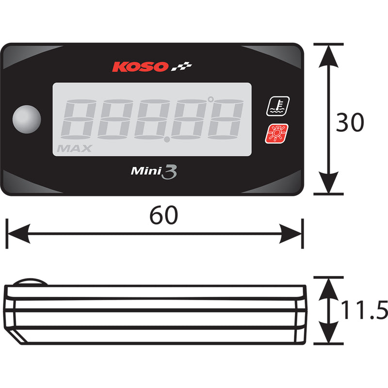 Koso North America Mini 3 Meter - BA003245 Honda Grom 125 2017-2020
