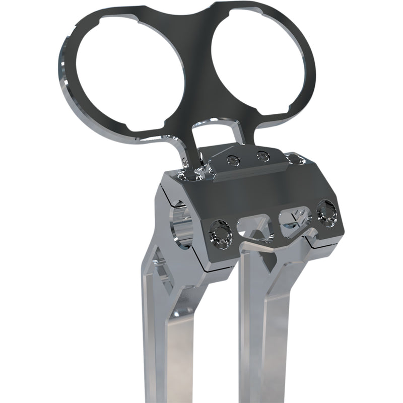 LA Choppers Gauge Mount For Performance Risers Dual Raw Dyna Sportster - LA-7397-02R For Harley Motorcycles 1999-2021