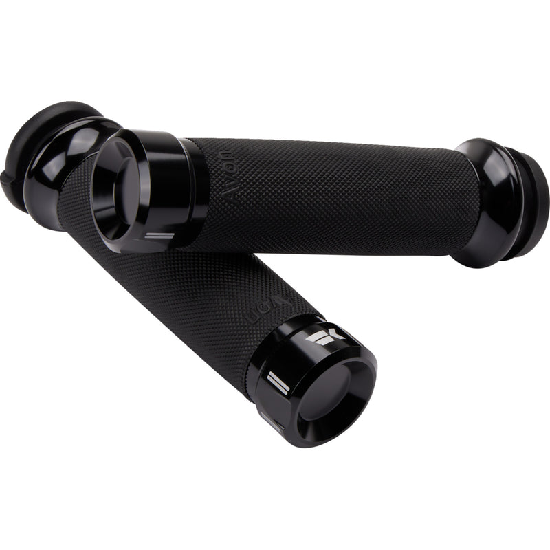 KHROME WERKS 0630-3075 500180 Klassic Grips - Custom Contour - TBW - Black