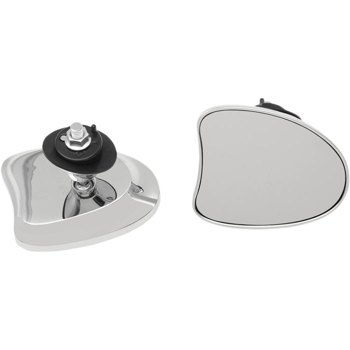 DRAG SPECIALTIES 0640-1096 Deluxe Fairing Mount Mirror Mirrors - Side View - Deluxe - Teardrop - Chrome