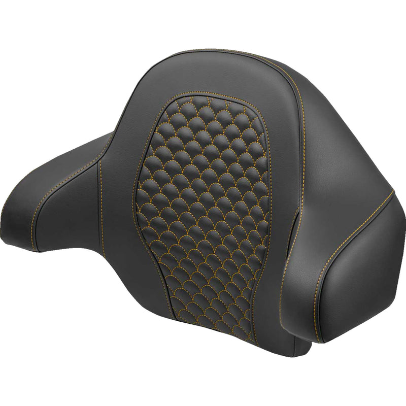 Saddlemen Dragon Scale Tour Pak Backrest Pad Gold Stitch - 814-07-15507
