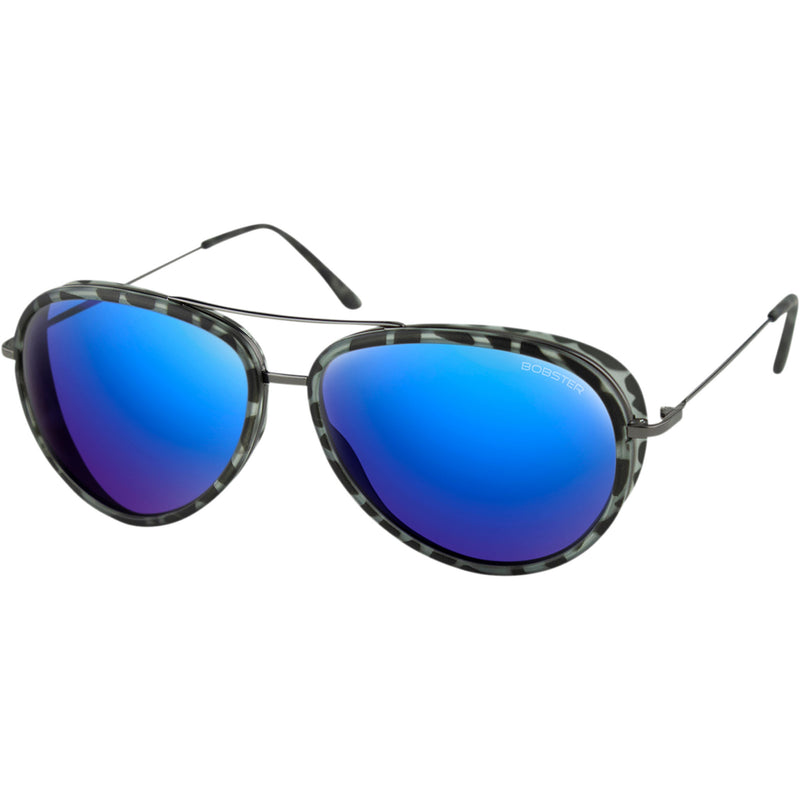 BOBSTER 2610-1392 BICE102HD Ice Sunglasses matte gray tortoise gunmetal - brown hd blue mirror