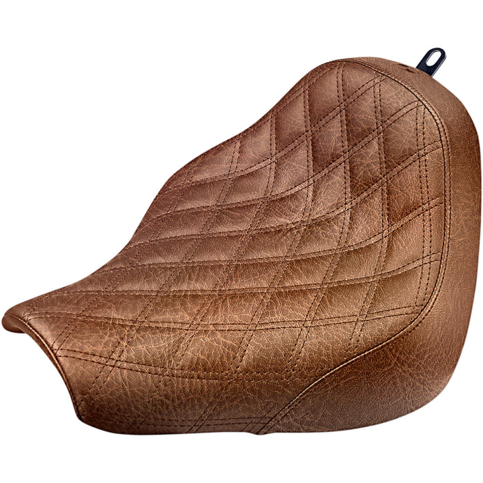 SADDLEMEN 0802-1177 818-31-002BLS Renegade Lattice Stitch Solo Seat - Lattice Stitched - Brown - FXBR/S '18-'20