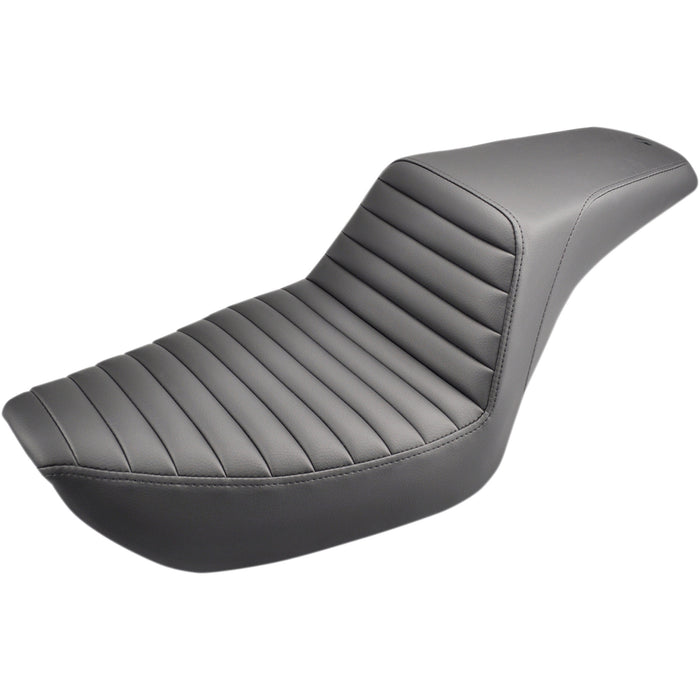 SADDLEMEN 0803-0531 896-04-171 Step-Up Seat — Front Tuck-n-Roll - Black - Dyna