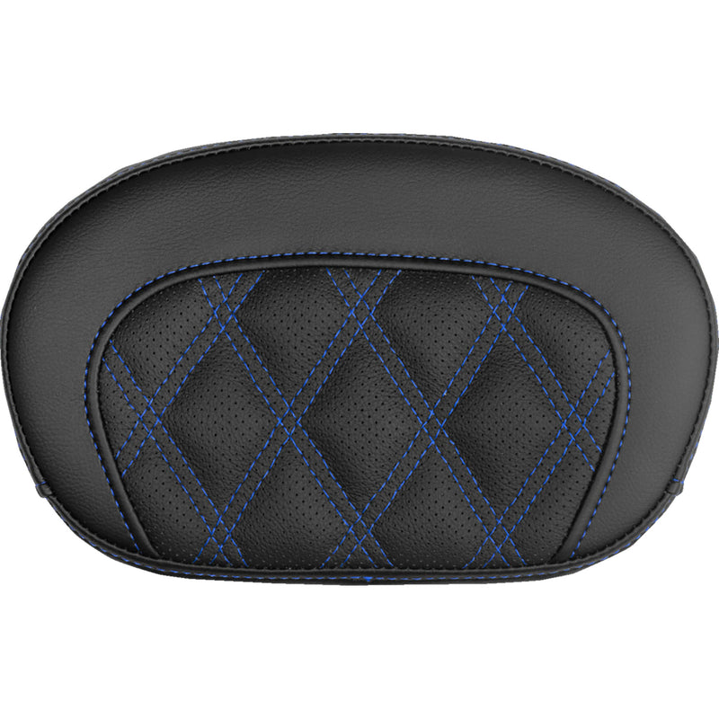 SADDLEMEN 0822-0731 061018401 Mini Contour Sissy Bar Pad lattice stitch - blue stitch