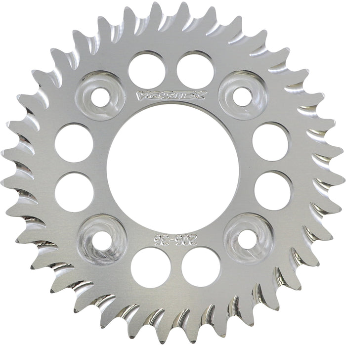VORTEX 1211-1714 206-36 Aluminum Rear Sprocket Aluminum Sprocket - Silver - Rear - 36 Tooth