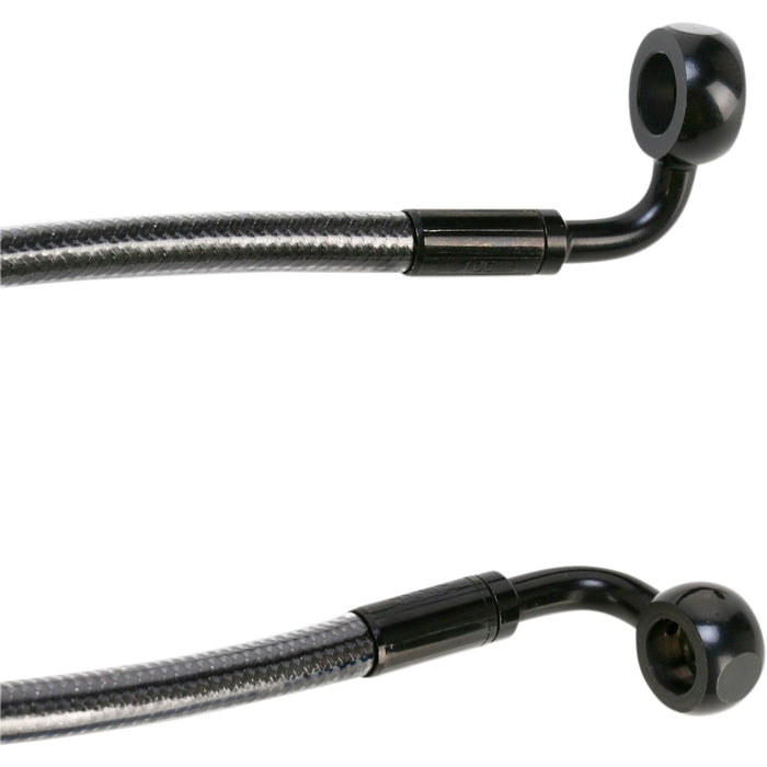 MAGNUM SHIELDING 1741-3394 46254SW E-Z Align Braided Single Disc Front Brake Line - 90/90° - 54" - Black Pearl