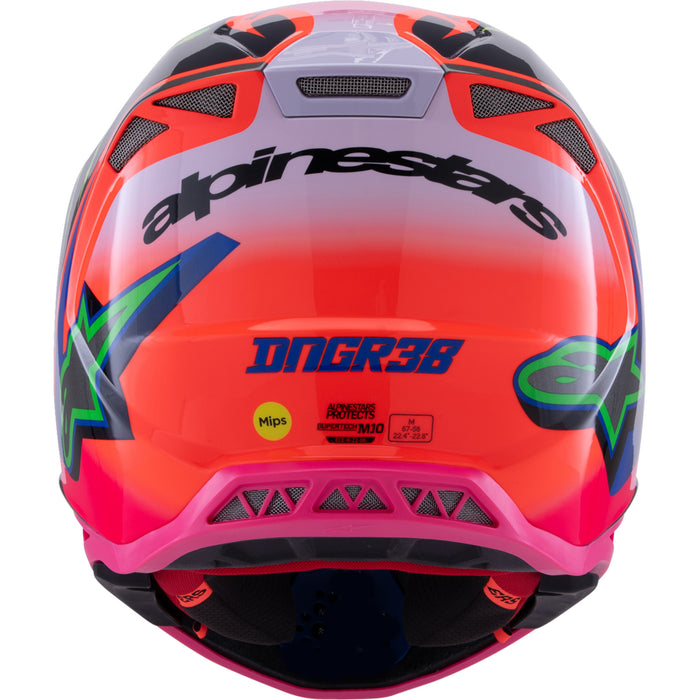 ALPINESTARS Supertech M10 Deegan Monster MIPS® Helmet - Gloss Orange Fluo/Purple/Pink Fluo