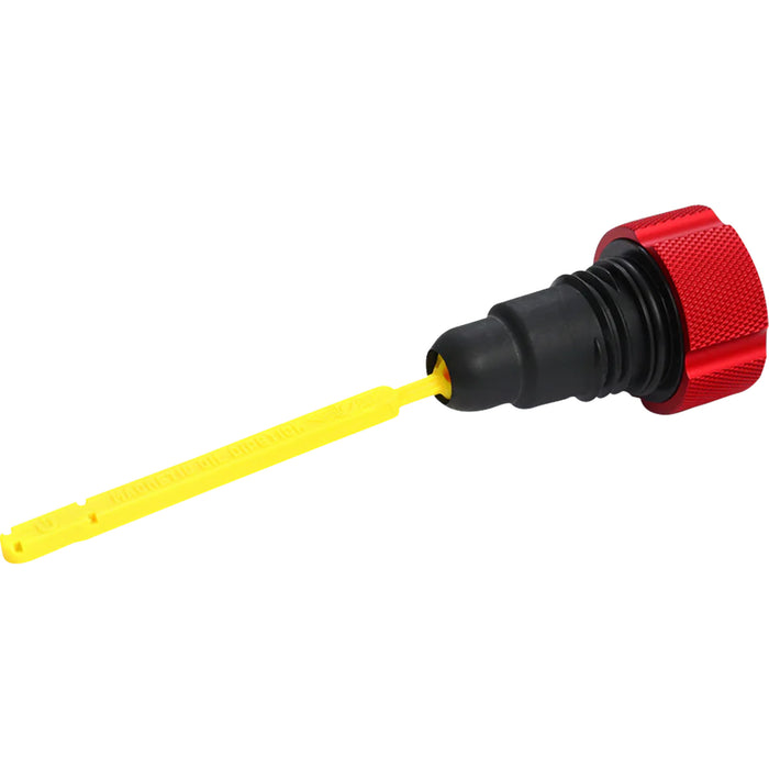 FIGURATI DESIGNS 0710-0307 FDP01-TCKN-R Performance Magnetic Oil Dipstick knurled - red - '07-'16 touring/trike