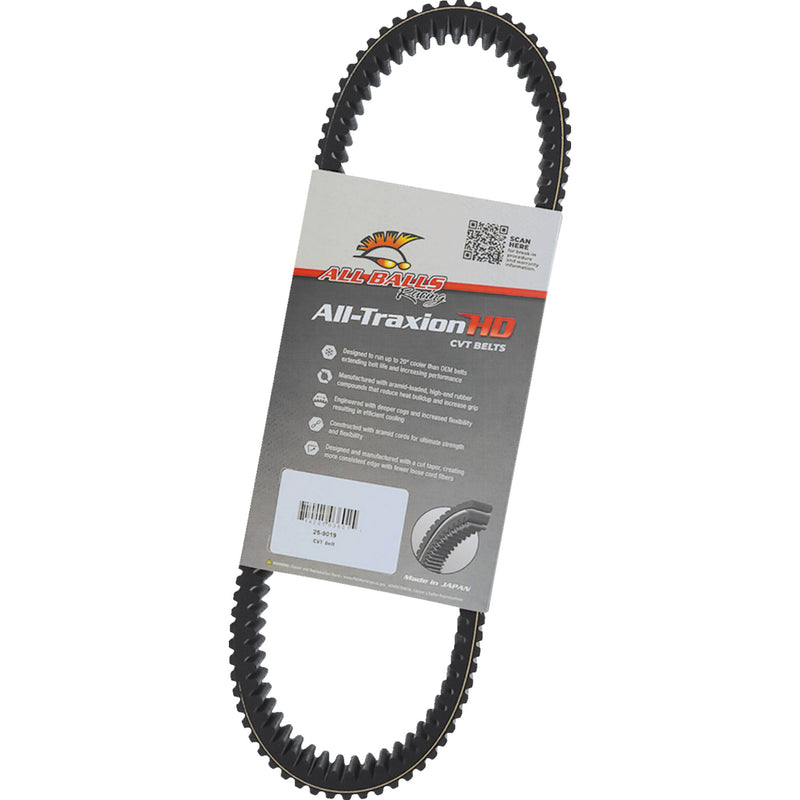 All Balls All-Traxion Belt - 25-9019 For Ski-Doo Snowmobiles 2003-2024 | Can-Am UTVs 2018-2025