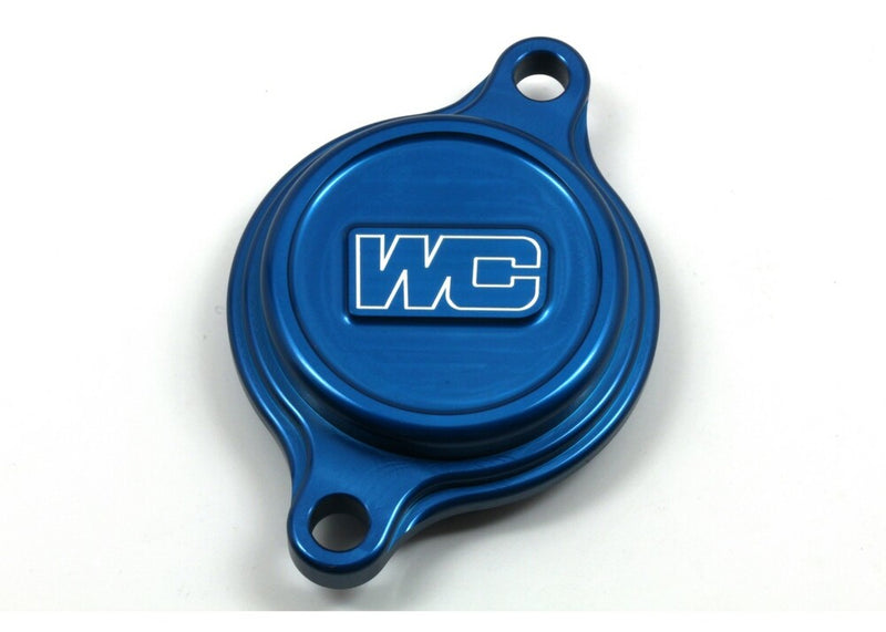 Works OIL Filter Cover Blue - 27-145 Yamaha Dirt Bikes 2010-2023