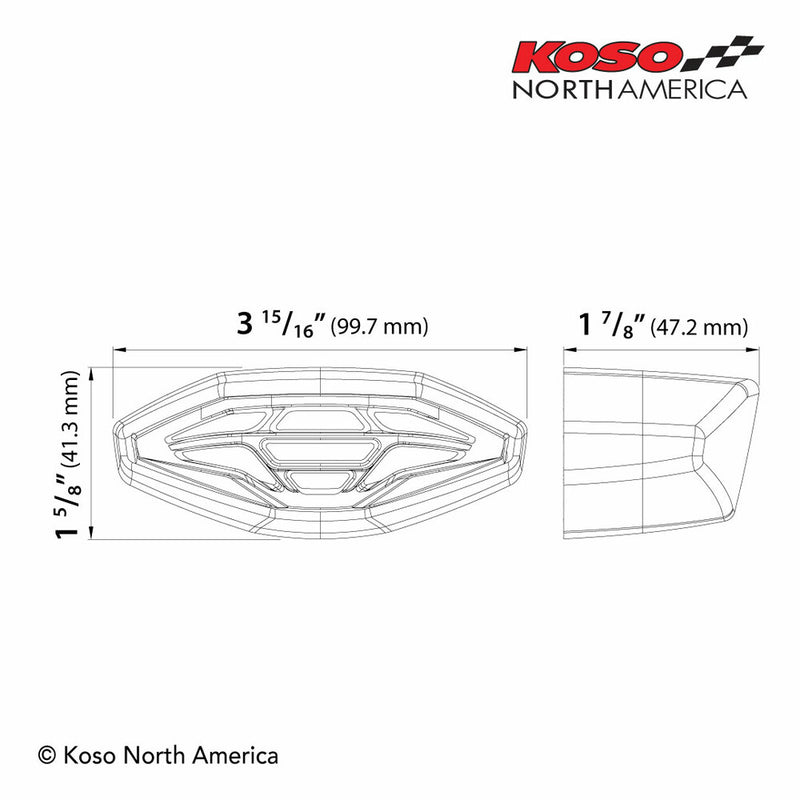 Koso North America 27-5974 HB039000 GT-04 LED BRAKE/TAIL LIGHT SMOKE LENS