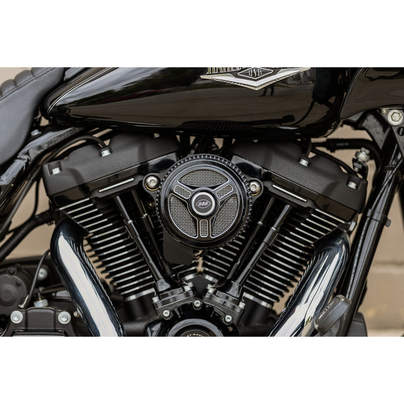 S&S CYCLE 1014-0171 170-0210 Stealth Air Cleaner Cover - Triple-Spoke - Black