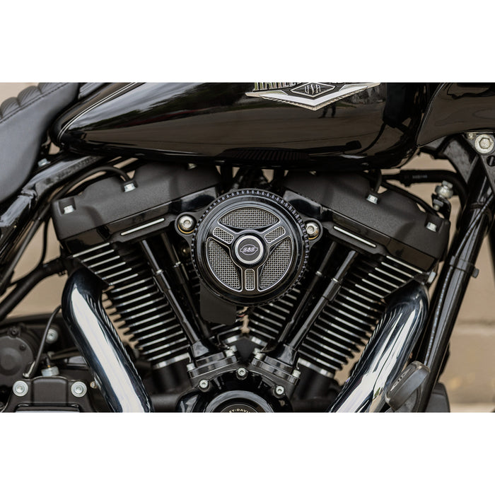 S&S CYCLE 1014-0171 170-0210 Stealth Air Cleaner Cover - Triple-Spoke - Black