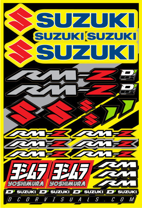 D-cor 862-41100 40-40-100 DECAL SHEET SUZUKI RMZ 12"X18"