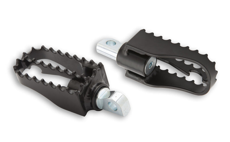 Burly Brand MX Style Mini Footpegs Black - B13-1010B For Harley Motorcycles 1997-2024 | Yamaha Watercraft 1998-2004