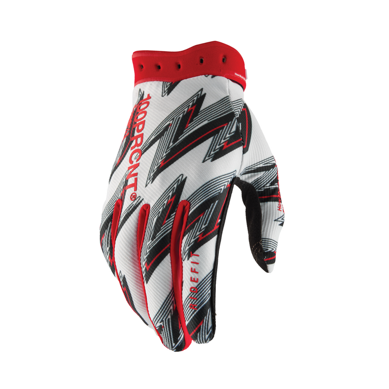 100% 610-6344M 10046-00012 RIDEFIT GLOVES RED MD