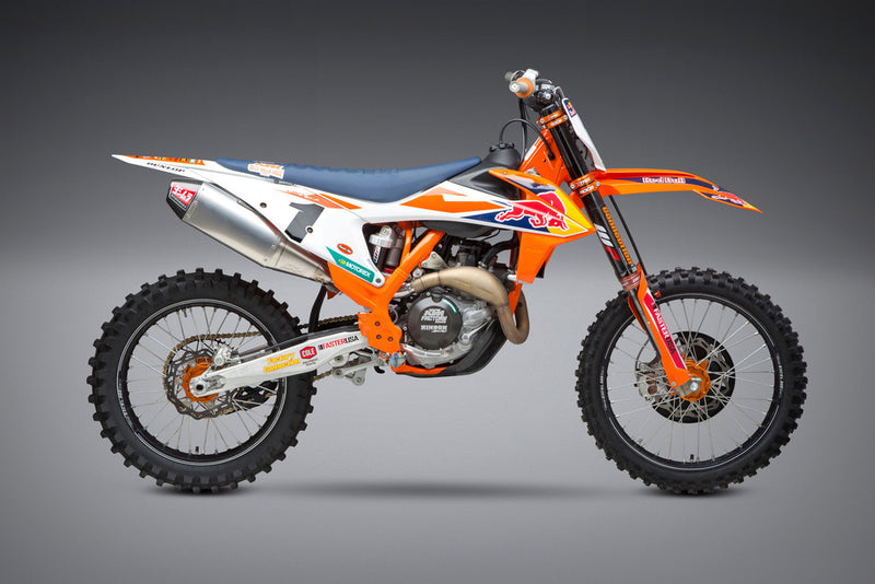 Yoshimura RS-4 Header Canister END CAP Exhaust Slip-ON SS-AL-CF - 264622D320 For Husqvarna FC 450 2019-2022 | KTM SX-F 450 / XC-F 450 2019-2022