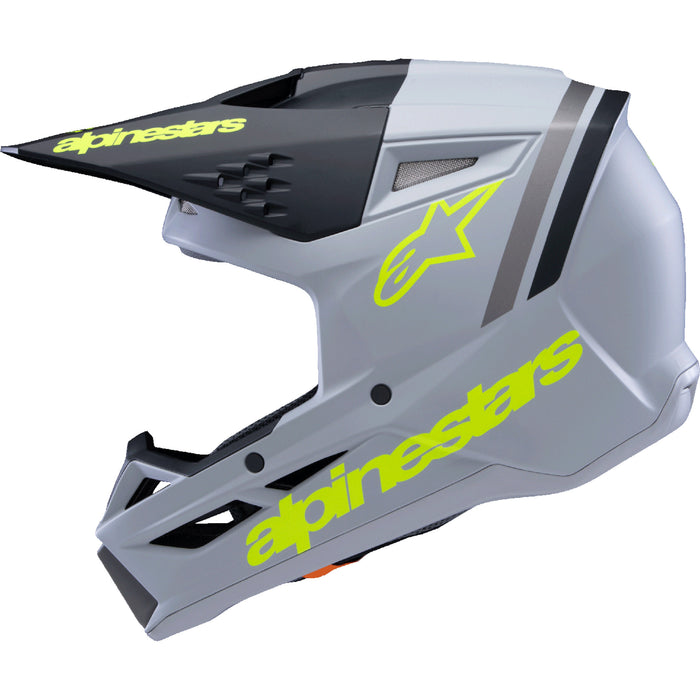 ALPINESTARS Youth SM3 Radium Helmet - Matte Gray/Black/Yellow Fluo