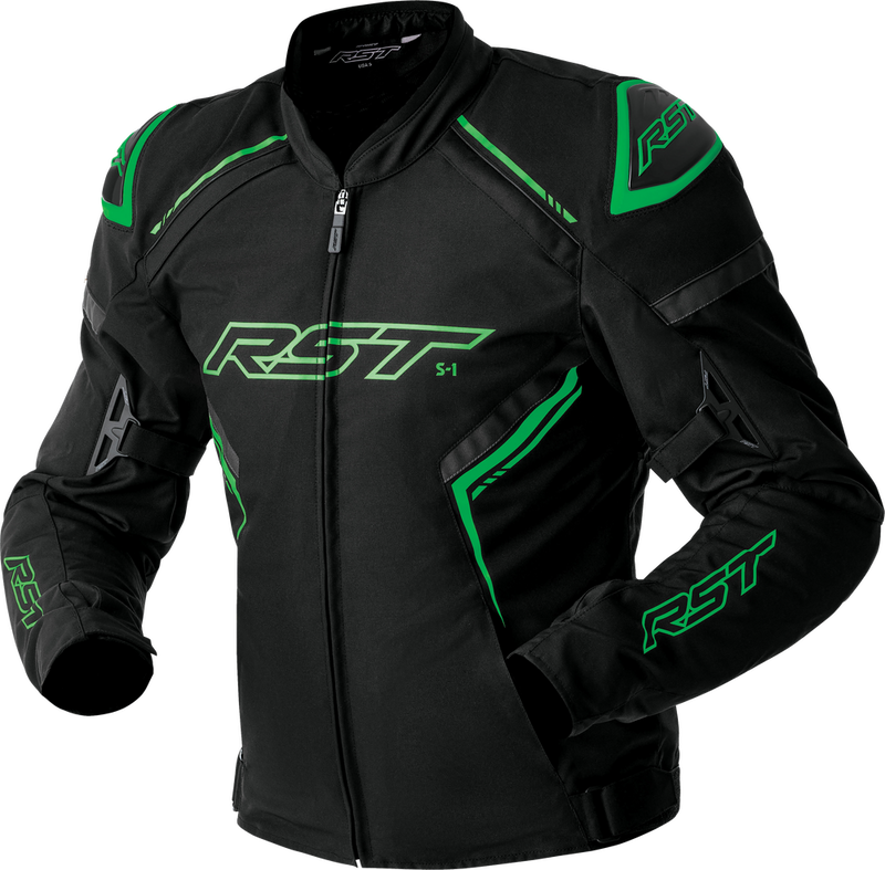 Rst 556-3614350 103614F.GRN-50 S1 D3O TEXTILE JACKET BLACK/GREY/FLO GRN 3X