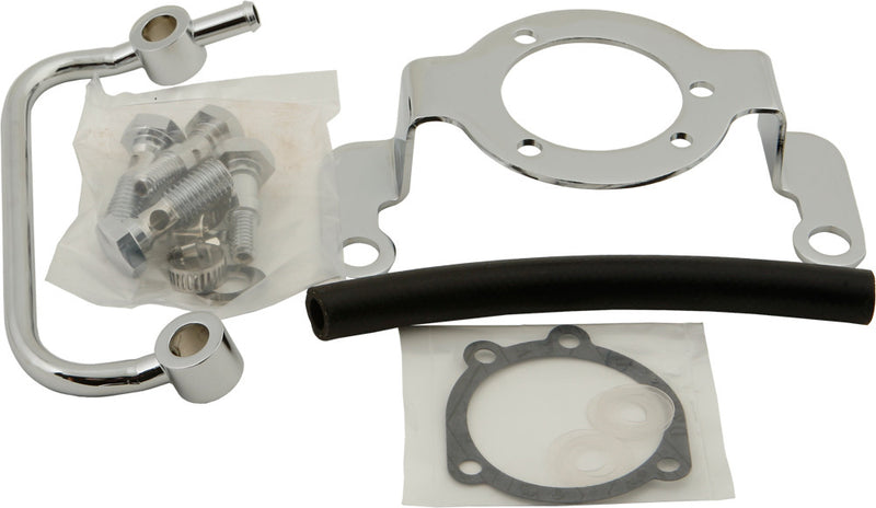 Harddrive Complete MNT Kit Breather Tube Chrome Bigtwin NON-TBW - 120117 For Harley Motorcycles 1993-2017