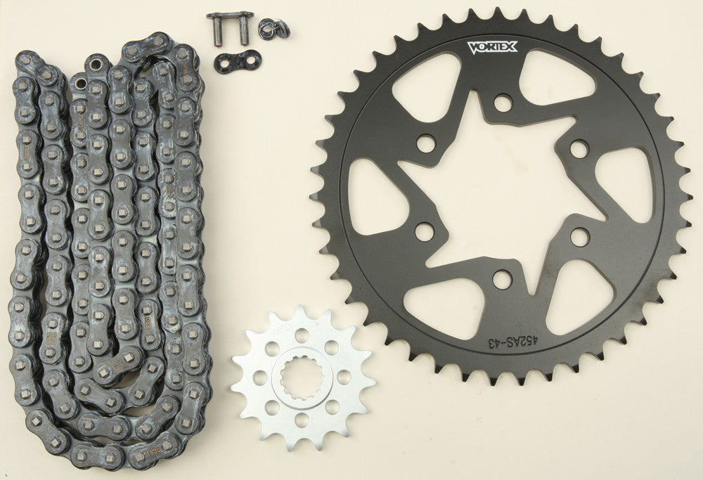 Vortex Sprocket Chain Kit Steel Steel 15/45T SIL SX3 520-112L Black - CK4103 Kawasaki Ninja 2007-2012