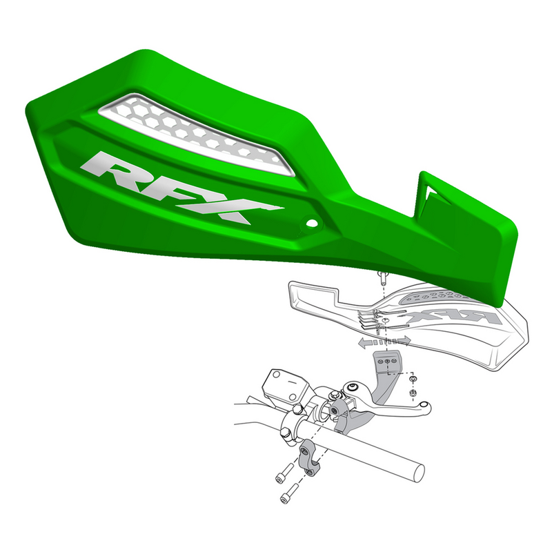 Rfx 739-0745 FXGU 30100 55GN RACE SERIES HANDGUARD GREEN INC MOUNT KIT