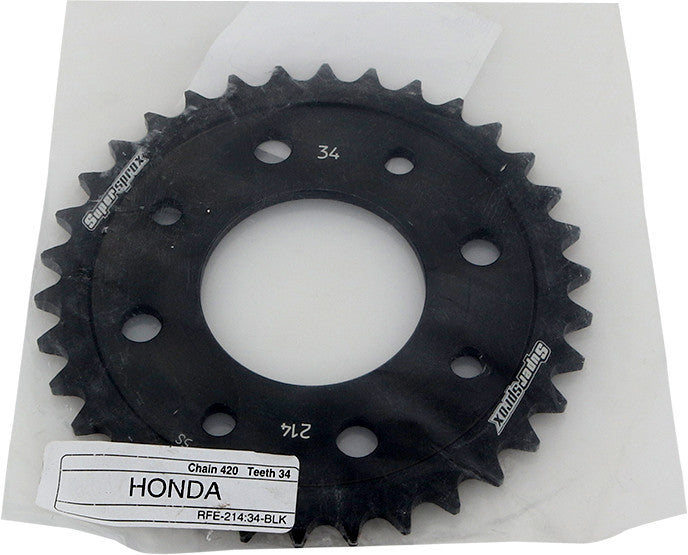 Supersprox Rear Sprocket Steel 34T-420 Black - RFE-214-34-BLK Honda Grom 125 / Grom / MSX125SF Grom 2014-2017