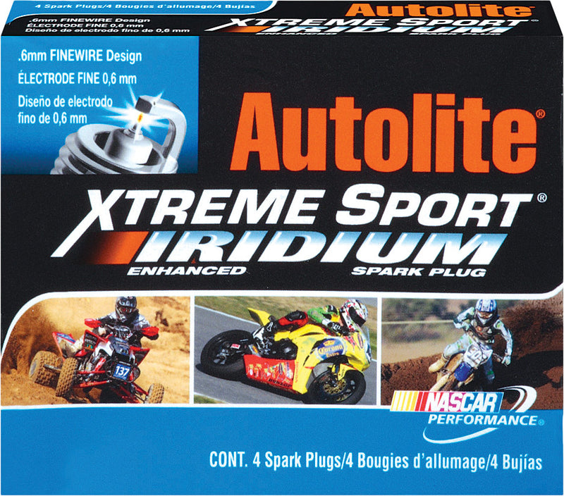 Autolite Spark Plug /4 Iridium Xtreme Sport - XS62 For Yamaha Motorcycles 1976-2009 | Suzuki Motorcycles 1978-1983