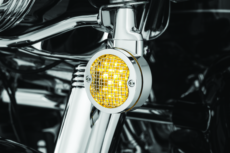 Kuryakyn 6513 Mesh Turn Signal Bezels 3-1/4in Chrome - User 1