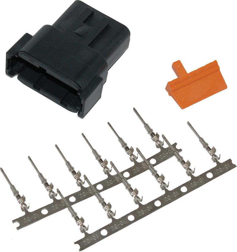 Namz Custom Cycle 850-08045 MDR-12B DEUTSCH DTM 12-PIN BLK RECPTCL W/12 TRMNLS/WDGLK HD74109-98BK