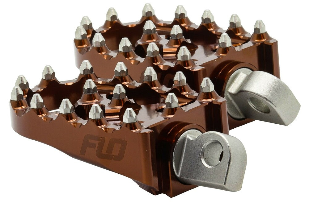 Flo Motorsports 122-8099 FPEG-800BRZ MOTO STYLE FOOTPEG SET BRONZE 2"X3.125"
