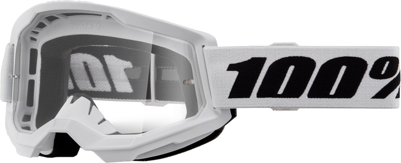 100% 610-5227 50027-00019 STRATA 2 GOGGLE WHITE CLEAR LENS