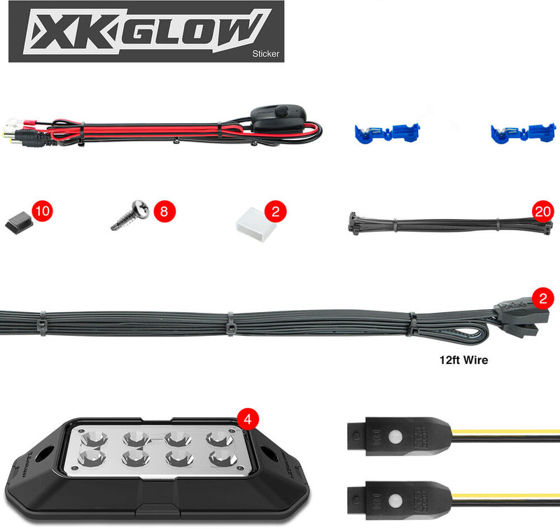 Xk Glow 4PC RGB Rock Light - XK-ROCK-STA