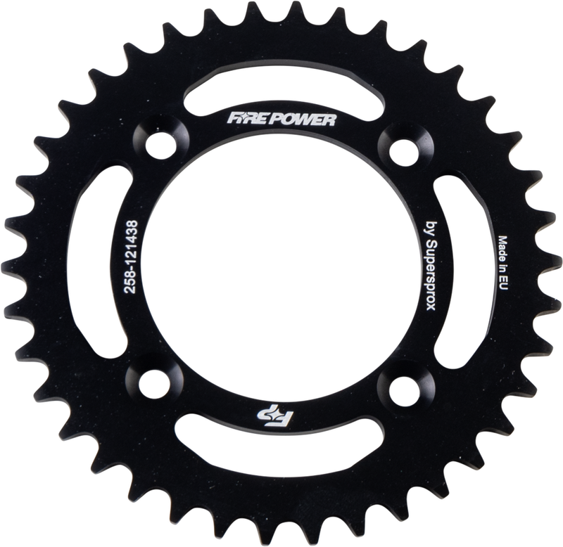 Fire Power Rear Sprocket Aluminum 38T Black - FPA-1214-38-BLK Honda CR60R 1983-1984