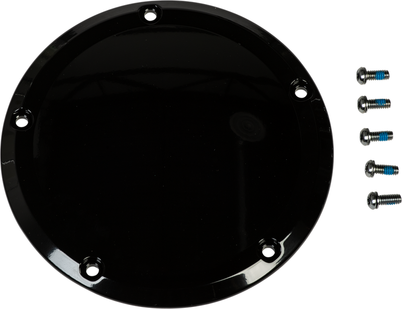 Harddrive Smooth Derby Cover Gloss Black Touring - 37-090GB For Harley Motorcycles 2015-2021