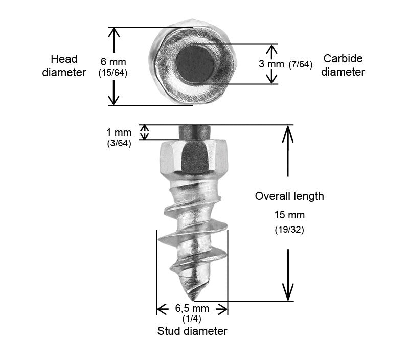 Igrip ST-15100 ST-15100 15MM STANDARD SCREW STUDS QTY 100