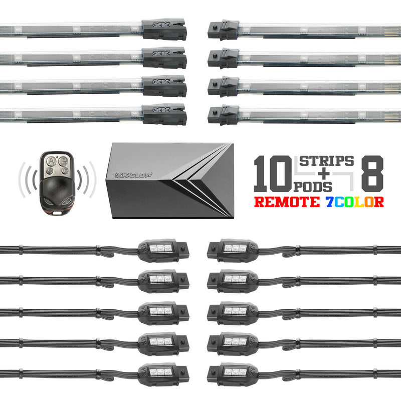 Xk Glow 18PC 7 Color Remote - XK034017