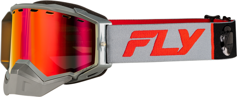 Fly Racing 37-4107 37-4107 ZONE ELITE SNW GOGGLE GREY/RED W/RED MIR/PLRZD AMBER LENS