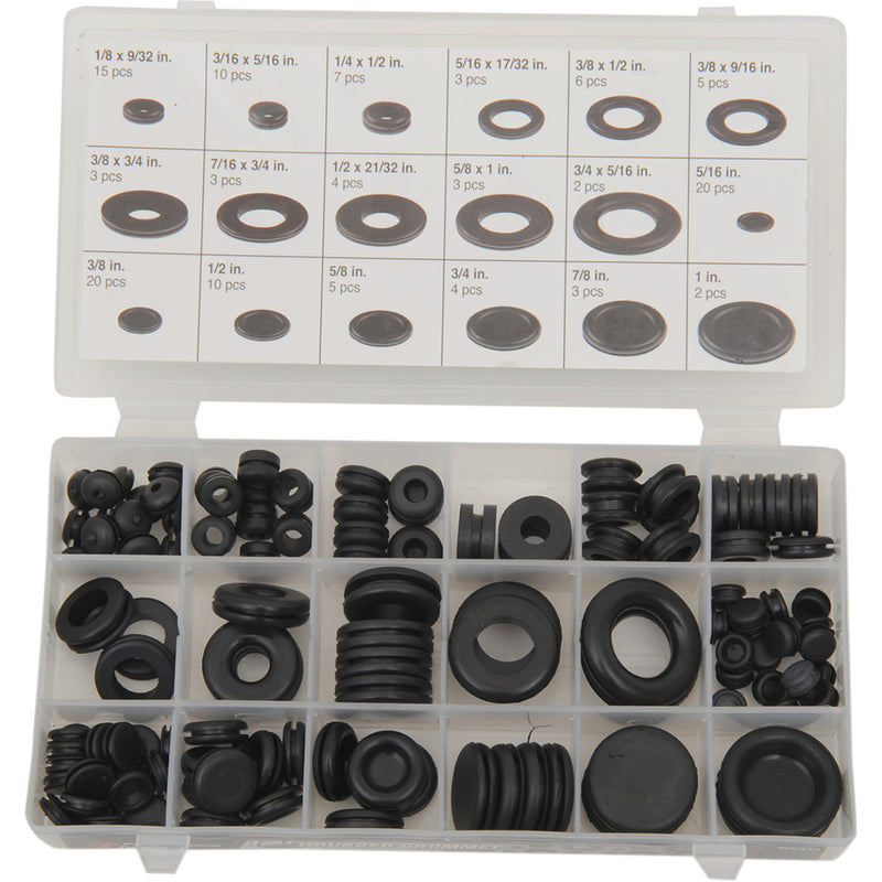 PERFORMANCE TOOL 2402-0148 W5214 Rubber Grommet and Plug Assortment Grommet Assortment