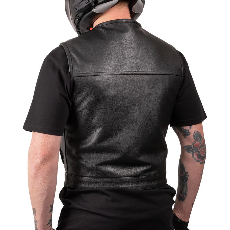 THRASHIN SUPPLY CO. Encinal Leather Shorty Riding Vest Black