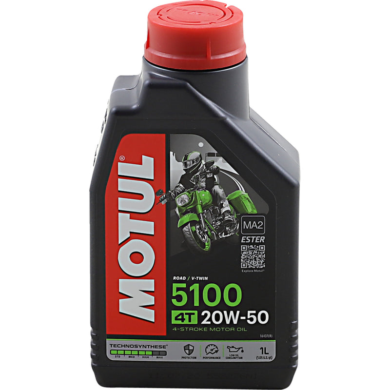 MOTUL 3601-0796 109944 5100 Synthetic Blend 4T Engine Oil 5100 4T Synthetic Blend Oil - 20W-50 - 1L
