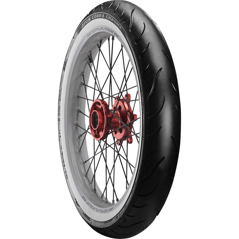 AVON 0305-0628 2120094 Cobra Chrome Reinforced Tire - AV91 - 120/70-21 - Whitewall