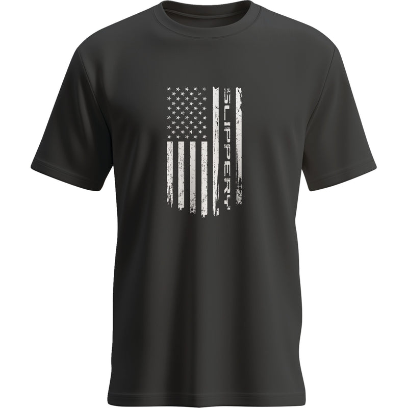 SLIPPERY Flag T-Shirt Black