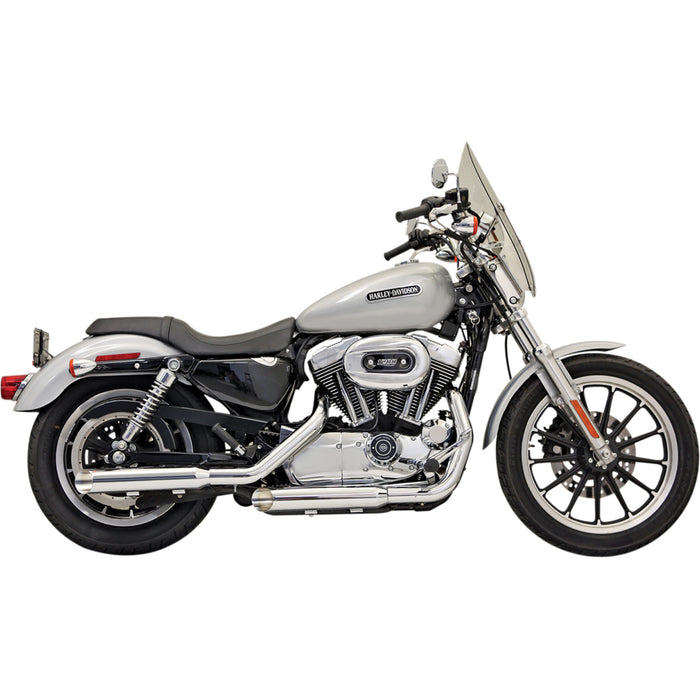 BASSANI XHAUST 1801-0478 1X17F Firepower Series Slip-On Mufflers - 3" Mufflers - Chrome - Slash-Cut - Sportster '04-'13