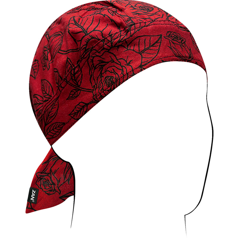 ZAN HEADGEAR 2504-0578 Z311 Flydanna® Head Wrap black and red roses
