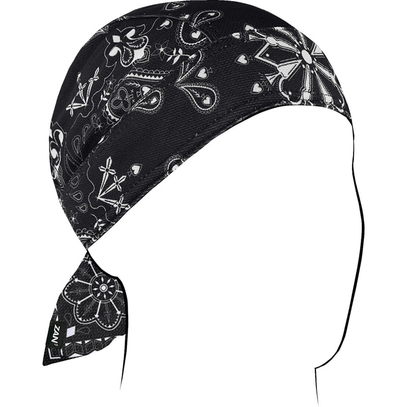 ZAN HEADGEAR 2504-0548 ZM001 Flydanna® Micro-Mesh Polyester Headwrap black paisley